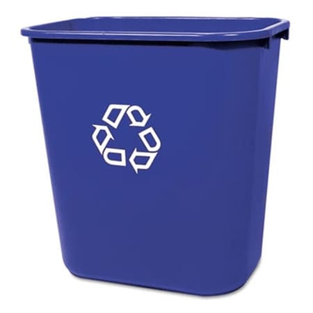 Pinpoint Medium Deskside Recycling Container  Rectangular  Plastic  28 1/8 qt  Blue PI193362